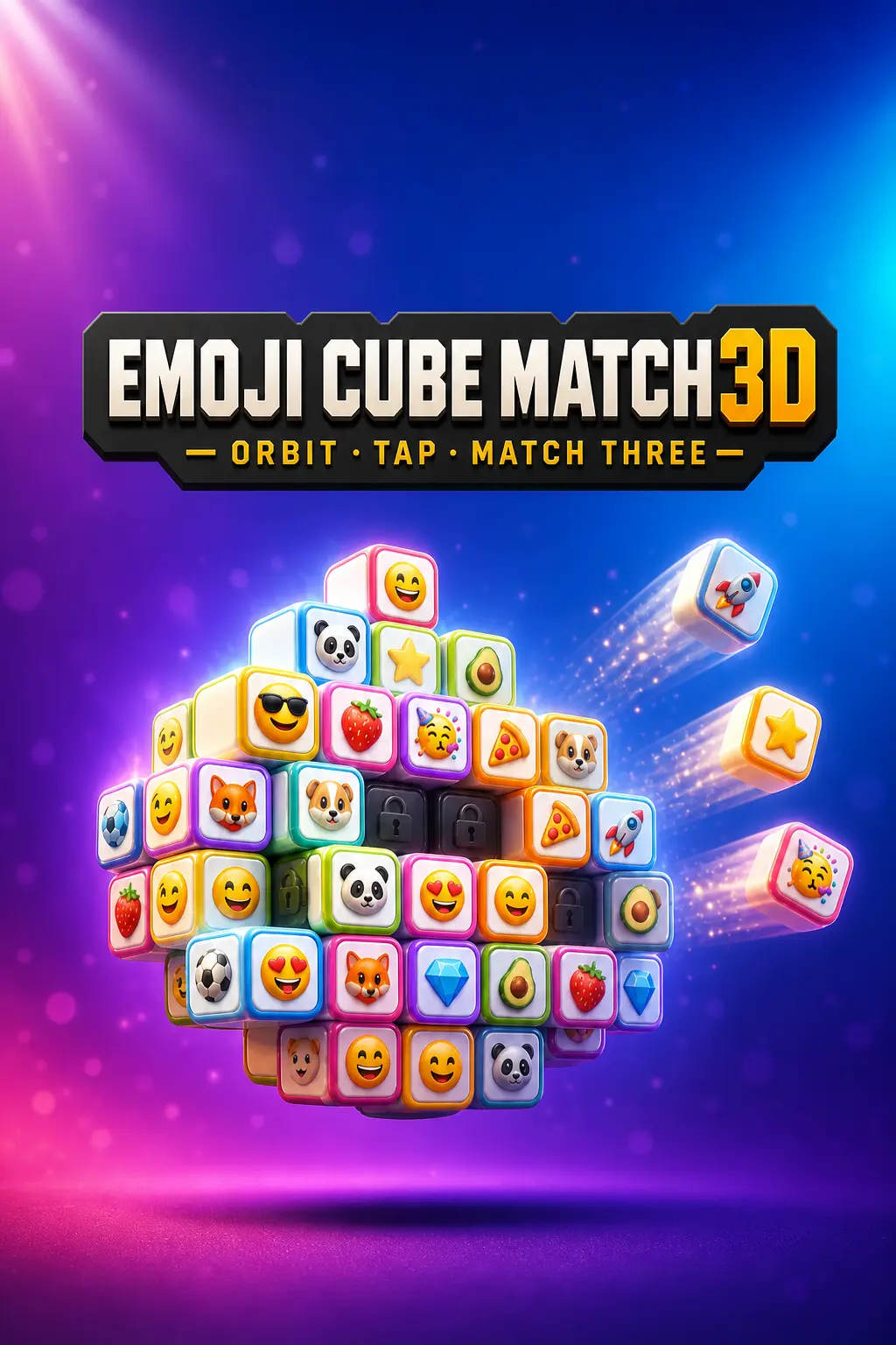Emoji Cube Match 3D game cover